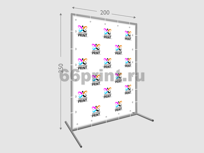 заказать печать Пресс волл 250х200 см. (конструкция + баннер с печатью 720 dpi)